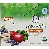 Gerber Organic 2nd Foods Pouches, Apples, Blueberries, Spinach, 3.5 Ounce, 12 count