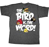 Angry Birds The Bird is The Word Mens Charcoal Heather T-shirt XXL