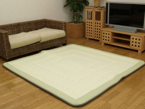 フローリングに最適なラグカーペット 厚み約40mmのふっくら敷き 『ラブ』 サイズ：190×190cm カラー：グリーン(#7019319) 
