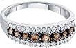 Stunning 10k. Chocolate and White Diamond Ring / Band 1/2 Ctw. Size 7