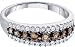 Stunning 10k. Chocolate and White Diamond Ring / Band 1/2 Ctw. Size 7