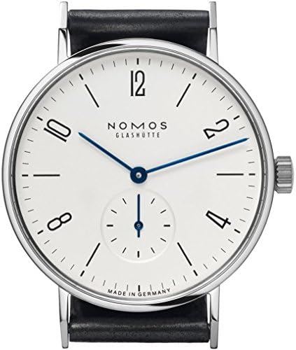 Nomos Glashuette Unisex Tangente 35mm Black Leather Band Steel Case Mechanical White Dial Analog Watch 139