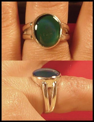 Mood Ring Sterling Silver Medium Oval Splitband Size 9