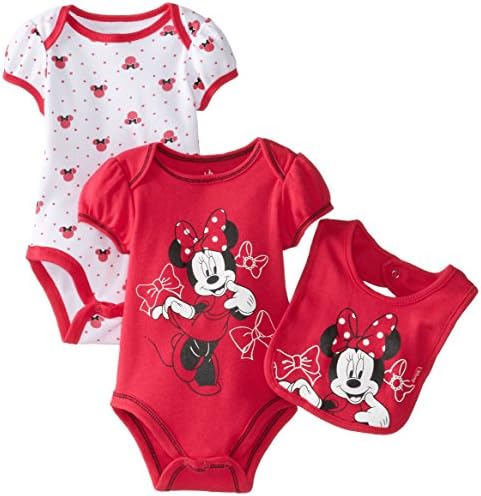 Disney Baby Girls Newborn Minnie Mouse 3 Piece Set, Pink, 3-6 Months