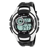 Armitron Men's 408163SVBK Sport Chronograph Silver-Tone and Black Strap Digital Watch