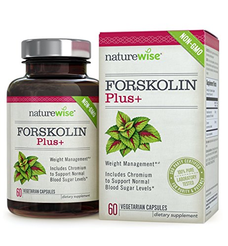 NatureWise Forskolin Plus+, Weight Loss and Healthy Blood Sugar Support, Coleus Forskohlii Supplement, 250 mg, 60 count