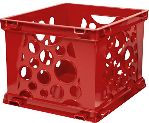 Storex Large Storage and Transport File Crate, 17.25 x 14.25 x 10.5 Inches, Red (STX61564U01C)