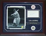 Lou Gehrig Signed Photo - Framed 3x5 Card 8x10