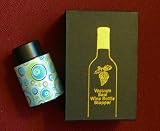 Vacuum Seal Wine Bottle Stopper Circles Pattern Blue/Green