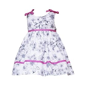 Rare Edition Girls 2-6x Black/White Clipdot Toile Dress