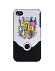 Single Detail Page Misc: iPhone 4 or 4S Slider Case Silver Love Peace Joy Peace Symbol Sign - Artsmith Inc