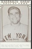 1977 Yogi Berra Baseball Card - Hall of Fame Postcard - Gorgeous Card of this legendary Yankees star !
