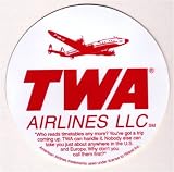 航空『TWA(Trans World Airlines）』《AS13》ステッカー