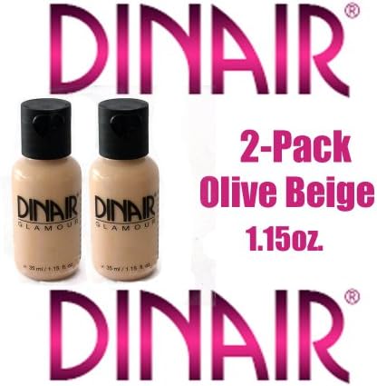 DINAIR AIRBRUSH MAKEUP - OLIVE BEIGE 1.15 OZ. FAIR SKIN COMPLEXION -2 PACK