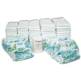 OsoCozy Prefold Cloth Diaper Basic Package - Bleached Prefolds & Froggy Print Bummis Super Whisper Wraps OsoCozy Prefold Cloth Diaper Basic Package - Bleached Prefolds & Froggy Print Bummis Super Whisper Wraps