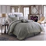 12 PC BELMONT GREEN BLUE FLORAL OVERSIZED COMFORTER SET W MATCHING PILLOWS AND SHEET SET,... by Victorian Collections