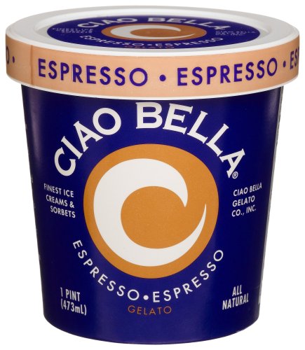 Ciao Bella Espresso Gelato, 16-Ounce Cups (Pack of 4) by CIAO BELLA