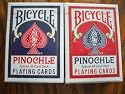 2 Decks Bicycle Red Blue Pinochle Playing Cards RI
