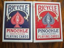 2 Decks Bicycle Red Blue Pinochle Playing Cards RI