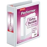 Cardinal Performer ClearVue Locking Slant-D Ring Binder, 3-Inch, White (CRD19040CB)