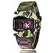 SYNOKE Men’s/Boy’s Futuristic Air-Planed Shaped Stealth Fighter Waterproof Colorful LED Light Digital Watch