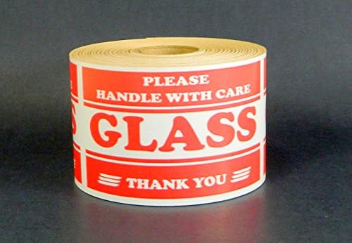 1 Roll, 500 Labels, Please Handle with Care Glass, Size 3x5 Inches