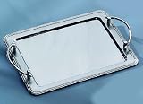 STAINLESS STEAL RECTANGULAR TRAY WITH HANDLES
