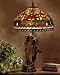Red Rose Tiffany Style Table Lamp Maiden Base Image