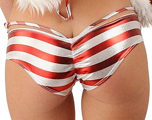 Sexy Christmas Candy Cane Booty Short and G-string set (1X 14-16)