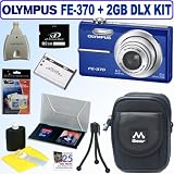 Olympus FE370 8MP Digital Camera (Blue) + 2GB Deluxe Accessory Kit