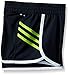 adidas Big Girls' Ultimate 3 Stripe Knit Short, Dark Grey/Semi Solar Slime, Medium/10-12
