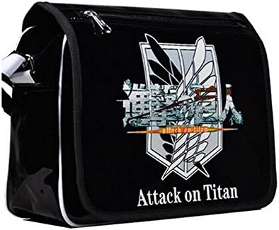 Creative Anime Attack on Titan Starcraft Ii Wings of Liberty Men's Bag Backpacks Leisure Bag Shoulder Backpack Crossbody Bags Black (Black and White)