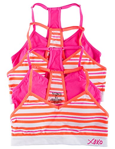 XOXO Big Girls 4 Pack Racerback Comfort Bra with Removable Pads