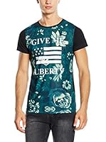 American People Camiseta Manga Corta Acelin (Verde / Negro)