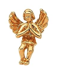 Praying Angel Lapel Pin in 14k Yellow Gold