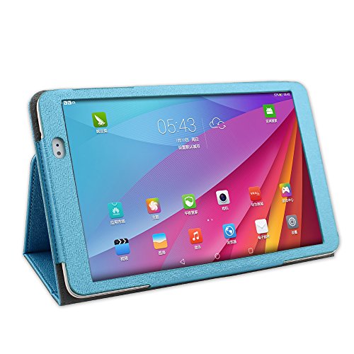 HuaWei MediaPad T1 10 Case, IVSO® HuaWei MediaPad T1 10 Case - High Quality Leather Slim-Book Stand Cover Case-Will Only Fit HuaWei MediaPad T1 10 Tablet (Blue)