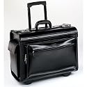 Italian leather pilot trolley case Black