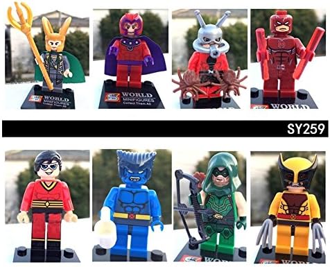 Lot of 8 Marvel Super Heroes Wolverine Ant-man Minifigures Building Blocks Toys