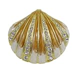Shell Trinket Box Bejeweled Gold