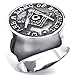 KONOV Mens Stainless Steel Ring, Freemason Masonic, Black Silver