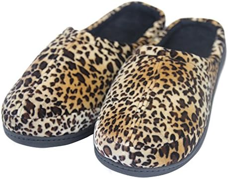 Gohom Men's Easy Casual Style Memory Foam Indoor Slppers Leopard US 8/9