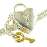 925 SOLID SILVER PADLOCK & KEY CHARM FITS PANDORA TROLL BIAGE