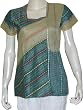 Lady Shirts Short Sleeve Cotton Top Blouse Block Print Hand Embroidery Size M(egt260)