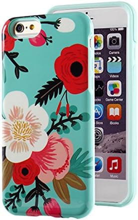 Luxury Floral Pc Silicon Double Layer Fitted Back Cover Case for Apple Iphone 6 4.7'' (Color 02)