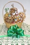 Gourmet Food : Scott's Cakes Small Grandma's Favorite Cookie Basket with Handle Holly Wrapping