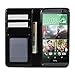 HTC One M8 Case, GMYLE(R) Wallet Case Simple for HTC One M8 - Black Crazy Horse Pattern PU Leather Protective Folio Slim Fit Wallet Stand Case Cover (with 3 card slots and money pocket)
