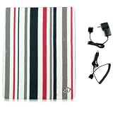 Premium Xcessories Red Canvas Case with 3-in-1 built-in Stand for Apple iPad 2 Latest Generation WiFi / 3G Model iPad 2 + Car Charger and Wall Charger Combo for Apple Ipad 2