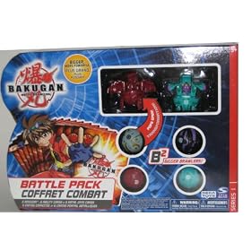 Bakugan Battle Pack B2 - Green Ventus WARIUS, Red Pyrus BLADE TIGRERRA plus 4 Random Balls