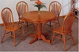5 Piece Oak Dining Set By Coaster Furniture