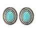 Qise Women's Inlaid Oval Turquoise Stud Earrings